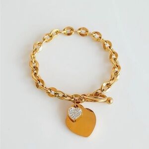 Stainless Steel Heart Charm Bracelet